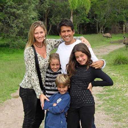Rafael Araneda with his wife Marcela Vazarrez and their kids.